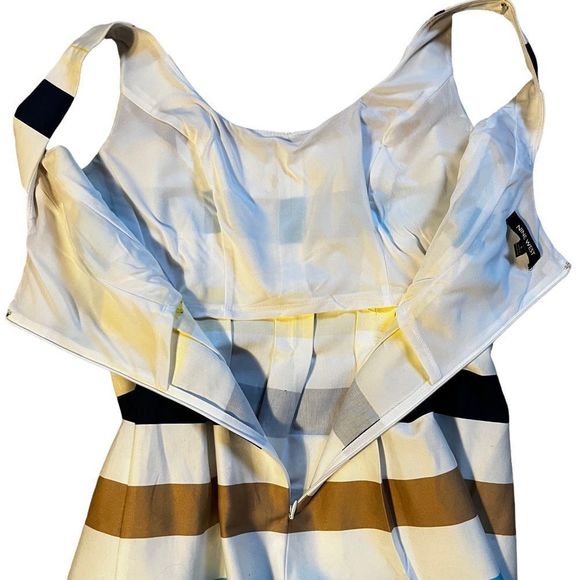 Nine W. sleeveless striped A- Line dress Sz 6 - Picture 3 of 5